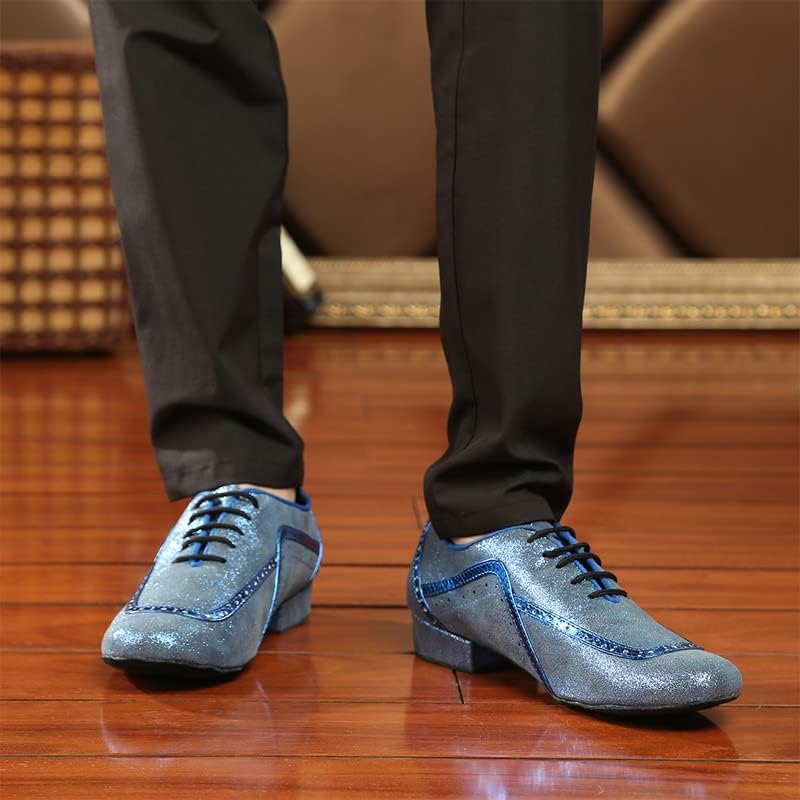 Мъжки обувки за латино Танци AOQUNFS, Черни Кожени Обувки за героите на балната зала Танго и Салса, Модел L235