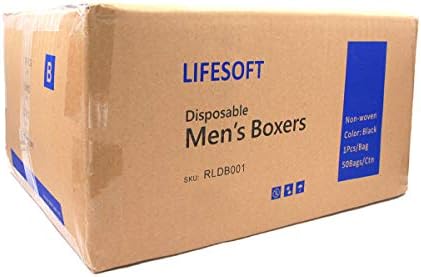 Мъжки Боксови шорти за изпита LIEFSOFT, Еднократно Хипоалергичен калъф 50 Черен цвят