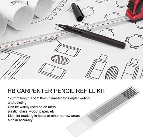 ViaGasaFamido 6 бр. строително дърводелски молив за зареждане 2,8 мм молив за зареждане маркиране Набор от инструменти за чертане