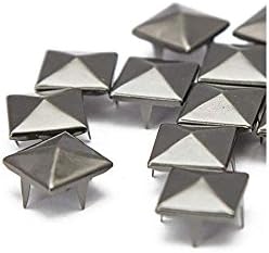 Метални карамфил в стил пънк Направи си сам, Пирамидални Квадратни шипове, опаковки от 50 броя (12 mm, Оръжеен метал / Черно)
