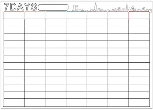 Календар на хладилника NUOBESTY График за седмица-Borad Стираемый Магнитен Календар за 7 Дни Планер Черна Дъска Календар Гумена