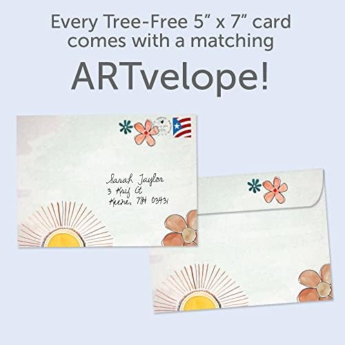 Поздравителна Картичка без дърво Мисля за теб е Екологично Чист, Направено в САЩ от рециклирана хартия 5 x7 Нека вашата светлина