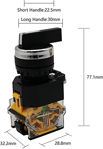 MAKEE 22 мм Дръжка Избор на Ротационен Превключвател С Моментално фиксиране 2NO 1NO1NC 2 и 3-Позиционен превключвател на захранване