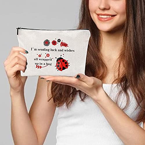 Косметичка G2TUP калинка торбичка за Подарък за влюбени калинка Аз Изпращам Късмет и пожелания за Всичко, Завернутым в Прегръдката (Аз изпращам