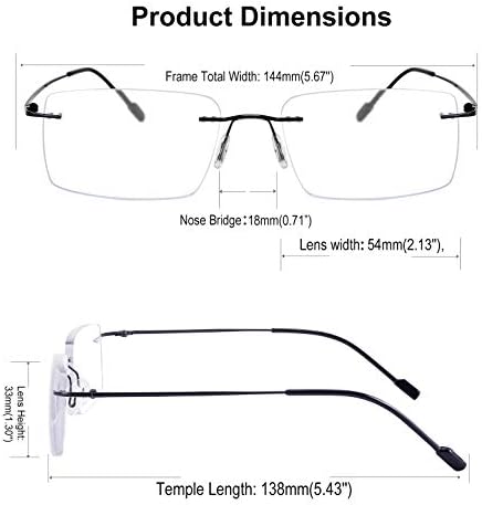 Мъжки слънчеви Очила за четене FEISEDY с прогресивно многофокусной рамки със защита от синя светлина Computer Reader B9002 (Черен, 1.0 x)
