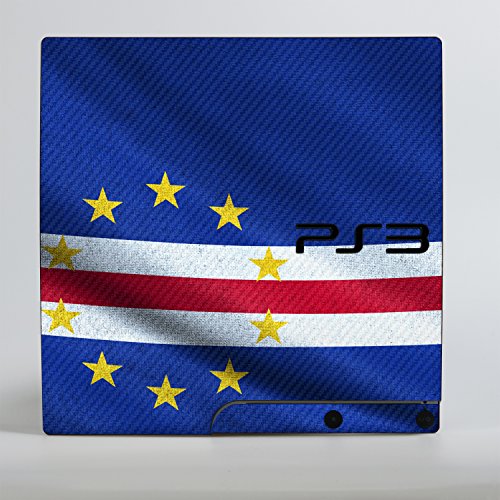 Sony Playstation 3 Тънък дизайн на кожата знаме на Кабо Верде стикер-стикер за Playstation 3 Тънък