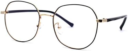 Дамски Оптични Качествени Очила В Метални Рамки На Голям Кръг Син Цвят, Филтриращи Компютърен Светлина