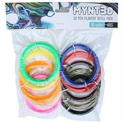 Комплект стелки за 3D-химикалки MYNT3D, DesignPad + FreePad и комплект за презареждане на конци за 3D-дръжка ABS (10 цвята по 3 м всеки)