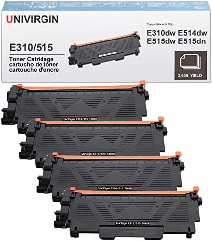 Подмяна на касетата с тонер за принтер, съвместим с Univirgin, Dell, E310 за използване на безжичен черно-бял принтер Dell E310dw E514dw E515dw