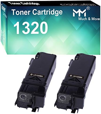 Подмяна на тонер касета, съвместима с Dell 310-9058 1320, за принтер Dell Color Laser 1320c (2 x черни, висока производителност)