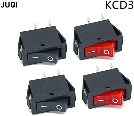 1 бр. Монолитна switch конструкцията на кораба тип KCD3-101 Кулисный ключ 2-позиционен 2-пинов ВКЛ-изкл черно и прозрачно червено AC 250