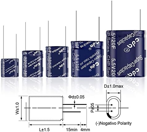 Суперконденсатор NHOSS 5,5 В CDA 0,22 F 1 2 3,5 4 5 7,5 10 15Е Разход на кондензатора регистратор на данни за превозните средства, F-тип (размер: