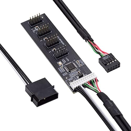 chenyang CY 9pin USB конектор конектор от 1 до 2 розетки, удължител, Сплитер, Кабел, Адаптер, дънна Платка, USB hub, USB 2.0 (1-4 кабел + храна)