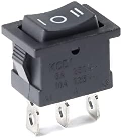 VOIV 1БР KCD1 Мини Черно 3 щифта/6-пинов On/off/кулисный ключ за променлив ток 6A/250V10A/125 В (Цвят: 6-пинов Вкл-Изкл - Вкл.)