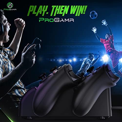 ProGAMR зарядно устройство за контролер Xbox и писалки за палеца на контролера на Xbox - Комплект за бързо зареждане зарядно