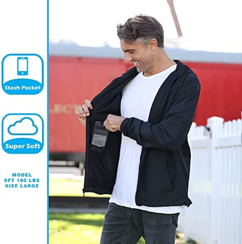 Global Blank - Универсална водоустойчива лека ветровка за мъже и жени, Упаковываемая яке с цип, с качулка на вкара лигавицата и джобове