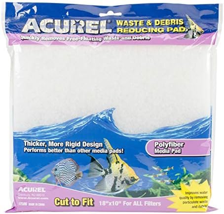 Acurel 3 Опаковки пълнител за изхвърляне на отпадъци и изхвърляне, 18 на 10 инча, Пълнител от Полифибры за всички Аквариумни филтри