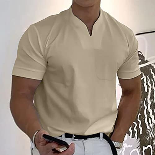 Спортни ризи за мъже, Мъжки Летни Обикновена Риза 2023, Блузи с къс ръкав и V-образно деколте За Възрастни, Мека Мускулна Тениска,