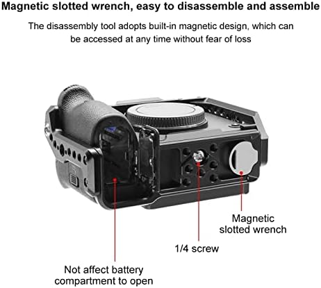 Palumma Алуминиева Клетка за огледално-рефлексен фотоапарат Sony FX3/FX30, Метална Клетка за Зайче с дупки 1/4 и плъзгаща се лента NOTA за