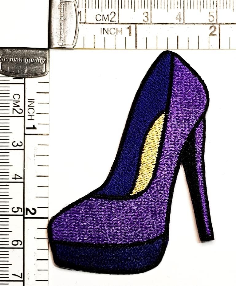 Kleenplus лилаво високи токчета шевове желязо на бродирани петна карикатура Обувки дамски стикер diy аксесоар шевове емблемата