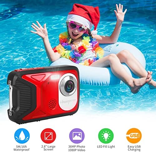 Водоустойчив Цифров Фотоапарат, 17-Подножието Подводна Камера, 2.8 LCD HD1080P 30MP Детска Видеокамера с памет карта 32G и Акумулаторна
