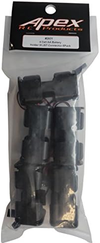 Продукти Apex RC 4-Елементен Притежателя батерии тип AA С конектор тип JR за приемник на Отделението блок - 5 опаковки 2931