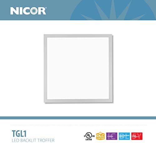 Лампа NICOR Lighting TGL122U50-4PK TGL Troffer, 2 'X 2', Бял