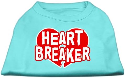 Mirage Pet Products 20-Инчов Тениска с Трафаретным принтом Heart Breaker за домашни любимци, 3X-Големи, с цвят на Морска вълна