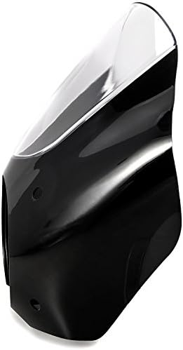 Комплект предното стъкло Krator Black & Clear Quarter Fairing + Крепежное обзавеждане за вилици, Съвместим с Harley Davidson Sportster