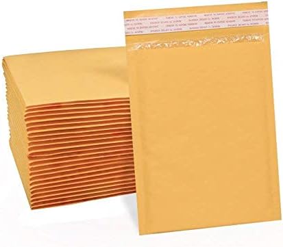 MMBM Kraft Bubble Мейлър, 14,25x20 см, 2100 опаковки, Пощенски Пликове с подплата за доставка, Златисто-жълто, Самозаклеивающийся
