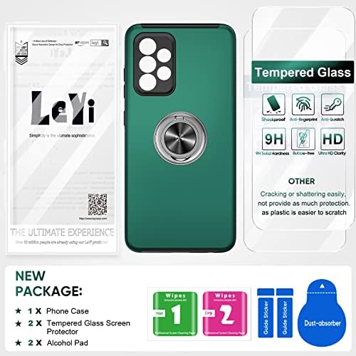 Калъф LeYi за Galaxy A33 5G, Калъф за телефон A33 5G с предпазно фолио от закалено стъкло [2], Тънък устойчив на удари калъф
