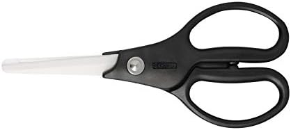 Керамични ножици Kyocera, с Обща дължина 7,2 инча с остриета с дължина 2,7 инча, Черна дръжка с бели остриета
