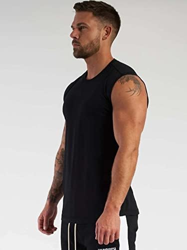 Мъжка Риза GORGLITTER Без Ръкави, с кръгло деколте за тренировки във фитнеса