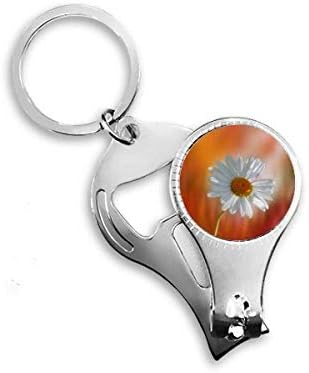 Оранжев-Тъмно Бяло Красиви Цветя Ножица За Нокти Халка Ключодържател Отварачка за Бутилки Машина За Рязане
