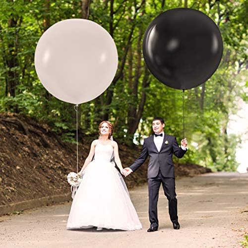 Бели гигантски балони Preextex - 8 Гигантски 36-инчови бели балони, за Фотосесии, сватби, детски душ, рожден Ден и декорация