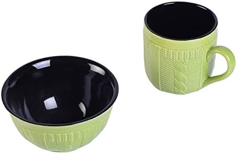 Комплект за сервиране на керамични съдове Разкрият India ръчно плетени, многоцветен набор за закуски (Комплект от 6 чаши и 2 мисок)