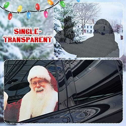 44 Бр. 3D Стикер на Задното стъкло на колата на Дядо Коледа и Празнична Светлинна Магнит, Комплект Светлоотразителни коледни автомобилни