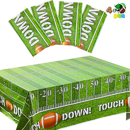 JOYIN 4 Опаковки Футболна Покривка за игра на деня, Покритие на маса, Вечерни Украса за кацане, за да проверите за футболните партита (54x72