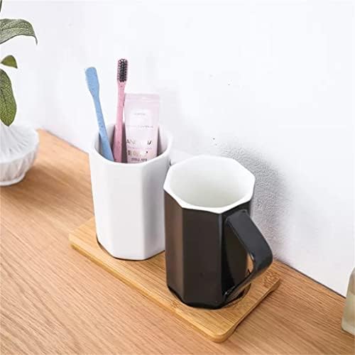 LUKEO Черно-Бялата Чаша Вода За уста Двойка Керамични Двойка Чаши За миене на Комплект Чаши за Четка За Зъби Домакински Чаша