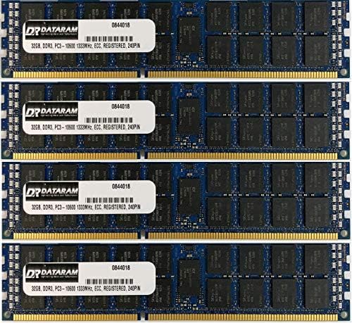 Комплект за ъпгрейд на ram DATARAM 128 GB (4x32 GB) DDR3 PC3-10600 1333mhz ECC Memory Ram за Mac Pro 2013 6,1