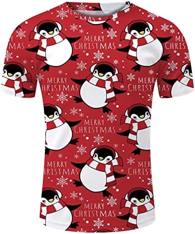 ZDDO/мъжки тениски, Коледни Върхове с Принтом Дядо Коледа и Снежинките, Солдатские Блузи с къс ръкав, Забавни Коледни Тениски