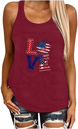 Дамски Блузи на Бретелях 4 юли, Патриотическая Тениска с Американския Флаг, на Новост, Графични Тениски, Летен Камуфляжный Жилетка,