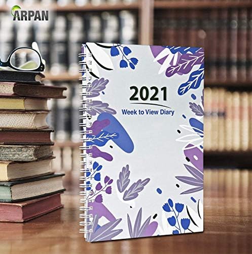 Arpan 2021 A5 Седмица, за да видите Дневника Ретро Дизайн Дневник с графика забързан живот (Ретро-кремав)
