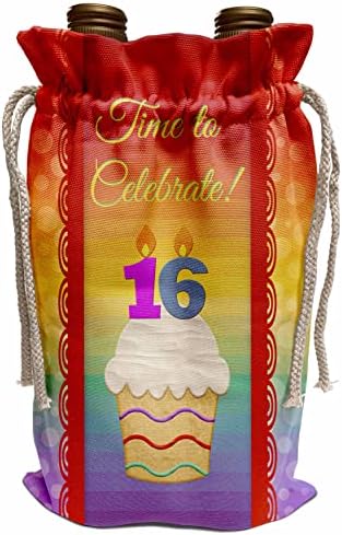 Cupcake от 3-те рози, Брой Свещи, Време, Покана за участие в честване на 16-годишнината - Вино опаковки (wbg_244865_1)