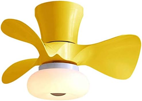 Вентилатор на тавана за Детска спалня CUTYZ със задно Обръщане с Дистанционно управление, 6-Степенна Led Тавана лампа с регулируема