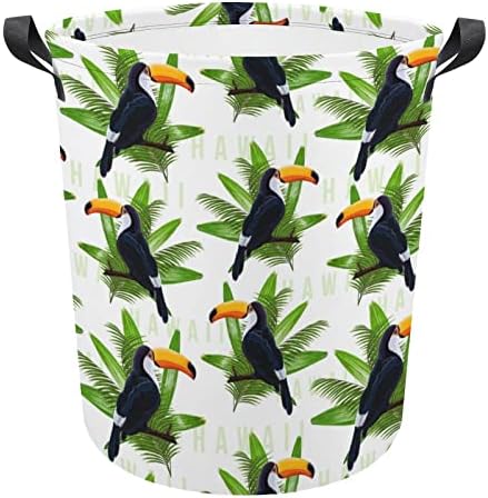 Кош за пране от Тропически Палми Toucan Сгъваема Висока Кошница за Дрехи с Дръжки Чанта За Съхранение