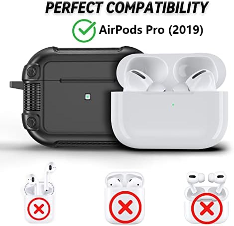 Калъф Lopnord за Airpods Pro с ключалка, Твърд Защитен калъф за Apple AirPod Pro Case 1-во поколение 2019, Здрав калъф за AirPods
