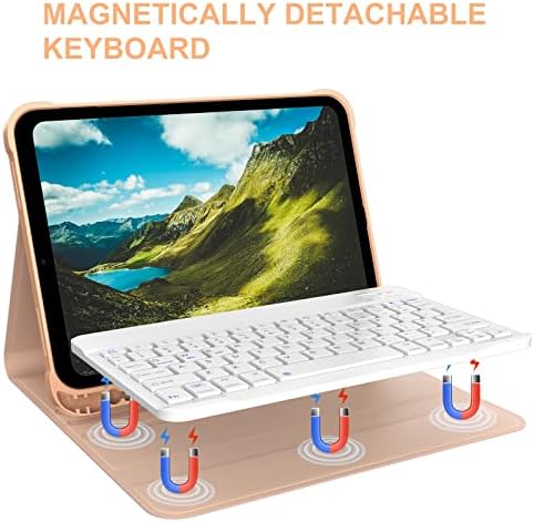 Калъф-клавиатура KVAGO за iPad на 10-то поколение 10,9 инча 2022, Подвижни Безжична Клавиатура Bluetooth, Вграден Държач за моливи, Smart-калъф-за