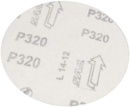 Диск за кръгла абразивни смилане X-DREE диаметър от 5 инча, листа шкурка с флокированием, 320 шкурка, 20 бр (диско-де-папель-де-папель-де-папель