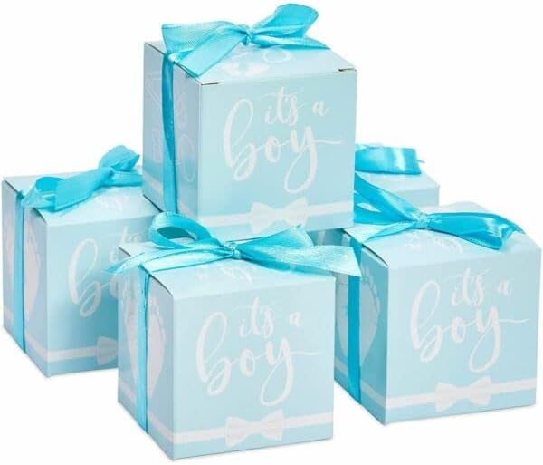 за парти в чест на рождения ден на момче, Подарък кутии с панделки (сини, 50 опаковки) от Доставчика за домашен декор